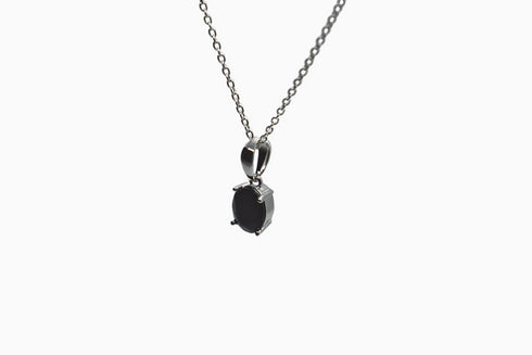 Divya दिव्या | Onyx | Halskette | Silber | Rhodiniert